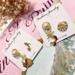 Disney公主風~仙杜瑞拉、小美人魚珍珠耳環